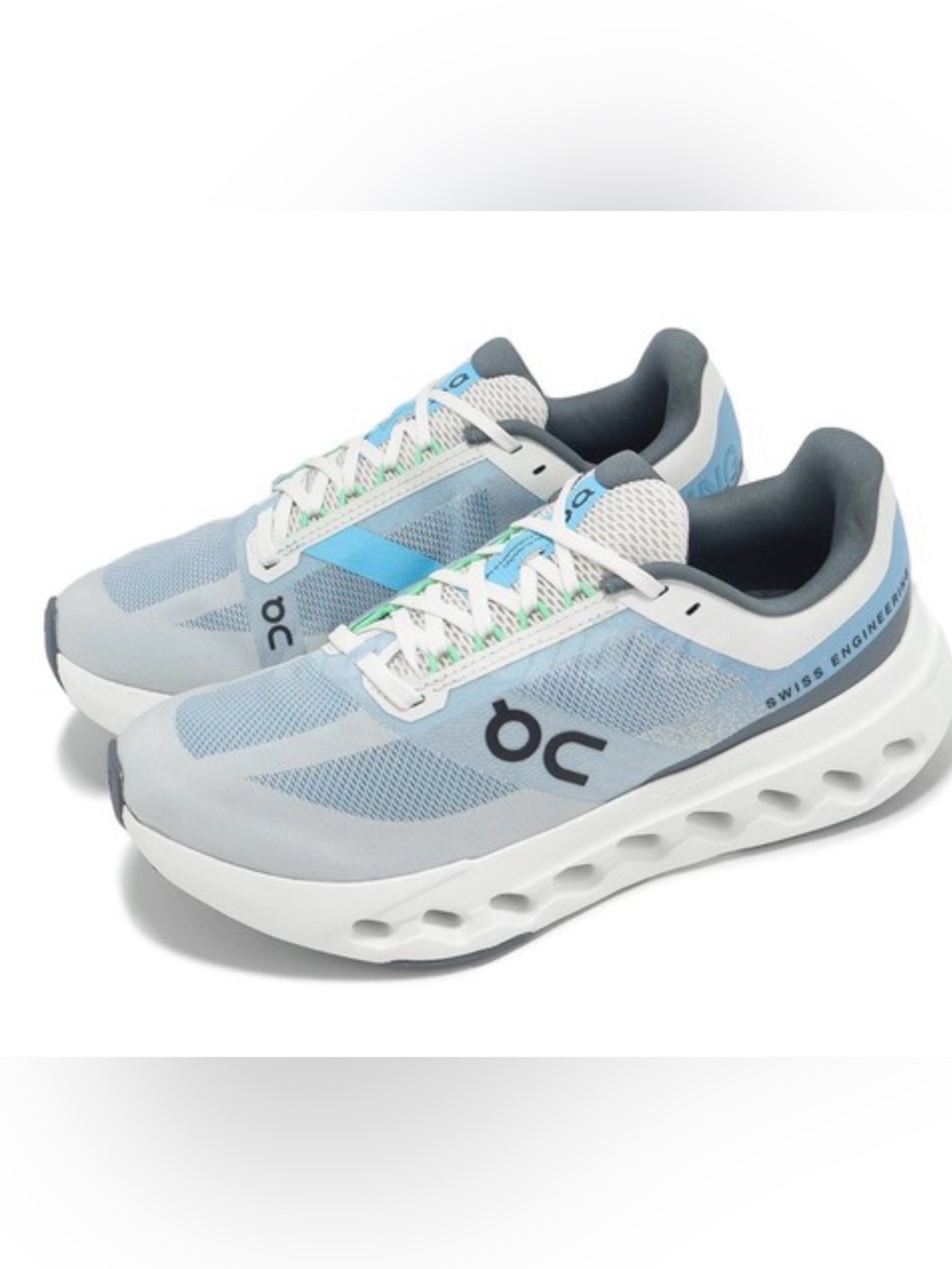 On Running Light Blue and White Cloud-Style Sneakers